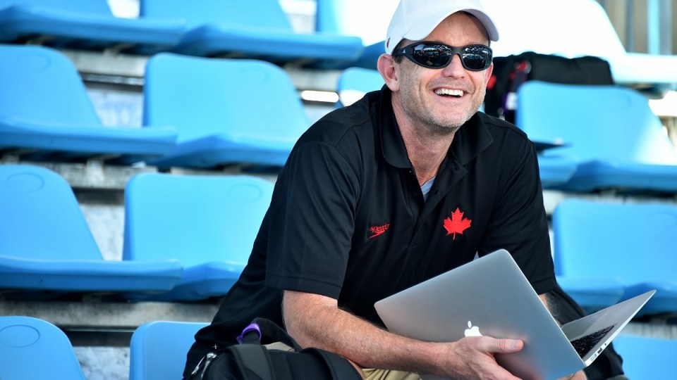 Canadian coach Wayne Lomas, relaxing poolside
